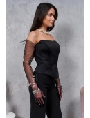 Перчатки Nia Tulle черного цвета (6011981) - оригинальная одежда, 2