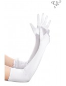 Длинные матовые белые перчатки (55 см) (601232) - оригинальная одежда, 2
