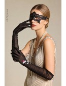 Длинные прозрачные перчатки со стразами и маска (611073) - оригинальная одежда, 2
