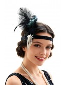 Повязка для волос с перьями и жемчужной подвеской (5042572) - оригинальная одежда, 2