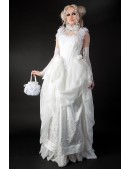 White Wedding Rose Handbag (handmade) (301025) - оригинальная одежда, 2