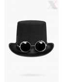 Мужская шляпа-цилиндр с очками Steam-156 (501156) - оригинальная одежда, 2