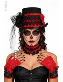 Костюм в стиле Santa Muerte (шляпа, перчатки, чокер) (713025) - foto