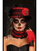Костюм в стиле Santa Muerte (шляпа, перчатки, чокер) (713025) - оригинальная одежда, 2
