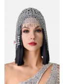 Серебристая шапочка из бисера MF2083 (502083) - 3, 8