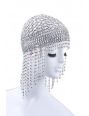 Серебристая шапочка из бисера MF2083 (502083) - foto