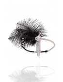 Повязка в стиле Гэтсби с камнями и перьями (504269) - foto