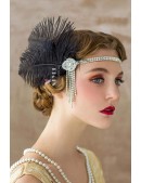 Повязка в стиле Гэтсби с камнями и перьями (504269) - цена, 4