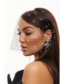 Черная вуалетка с камнями UF-Vintage (504273) - 3, 8
