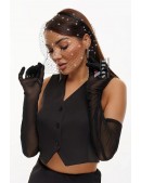 Черная вуалетка с камнями UF-Vintage (504273) - цена, 4