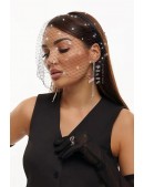 Черная вуалетка с камнями UF-Vintage (504273) - foto