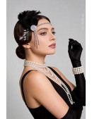 Повязка в стиле Гэтсби с камнями и перьями (504275) - материал, 6