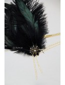 Повязка Gatsby с камнями и пышными перьями (504276) - материал, 6