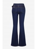 Синие джинсы клеш с поясом X8117 (108117) - оригинальная одежда, 2
