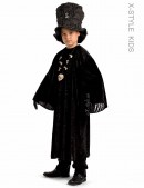 Детский черный балахон с широким рукавом (222006) - foto