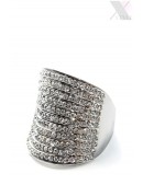 Широкое кольцо с чешскими кристаллами (708146) - оригинальная одежда, 2