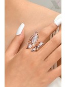 Большое кольцо Бабочка с камнями и позолотой (708183) - foto