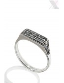 Посеребренное кольцо с камнями Swarovski (708193) - оригинальная одежда, 2