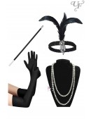 Аксессуары в стиле Гэтсби (перчатки, бусы, мундштук, повязка) (611011) - оригинальная одежда, 2