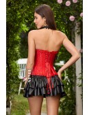 Красный жаккардовый корсет с узором С1086 (121086) - цена, 4