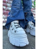 Білі шкіряні кросівки на масивній підошві B4004 (314004) - 9, 20