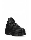 CASCO LATERAL Black Leather Platform Sneakers (314047) - 4, 10