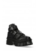 CRUST NEGRO Black Leather Platform Sneakers (314048) - 5, 12