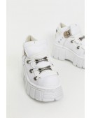 Белые кожаные кроссовки на платформе TB4002 (314002) - цена, 4
