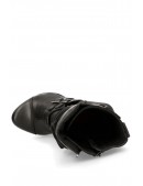 Женские кожаные сапоги на необычном каблуке (310082) - 4, 10