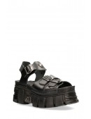 Bios Black Leather Platform Sandals (312011) - материал, 6