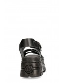 Bios Black Leather Platform Sandals (312011) - 3, 8
