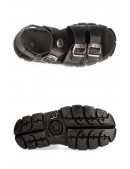 Bios Black Leather Platform Sandals (312011) - 5, 12