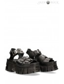 Bios Black Leather Platform Sandals (312011) - foto