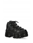 Черные кожаные кроссовки на высокой платформе TANK-106 (314033) - 3, 8