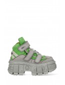 VERDE FLUOUR Chunky Leather Platform Sneakers (314041) - 3, 8