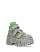 VERDE FLUOUR Chunky Leather Platform Sneakers (314041) - 4, 10