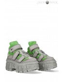 VERDE FLUOUR Chunky Leather Platform Sneakers (314041) - foto