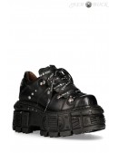 Кожаные ботинки на платформе с фирменными шнурками New Rock (314037) - 5, 12