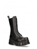 Черные кожаные сапоги со шнуровкой New Rock (310069) - цена, 4