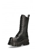 Черные кожаные сапоги со шнуровкой New Rock (310069) - 3, 8
