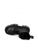 Черные кожаные сапоги со шнуровкой и винтами в платформе (310079) - материал, 6