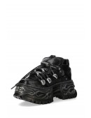 New Rock Cyberpunk TOWER Black Leather Sneakers (314069) - 3, 8