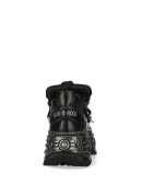 New Rock Cyberpunk TOWER Black Leather Sneakers (314069) - 4, 10