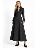 Длинное приталенное платье-пальто из твида (114060) - foto