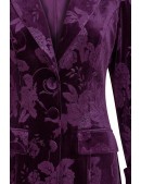 Довга оксамитова сукня-пальто з квітковим візерунком (114066) - материал, 6