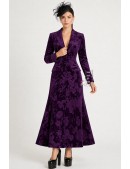 Довга оксамитова сукня-пальто з квітковим візерунком (114066) - foto