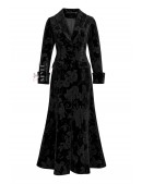 Довга чорна сукня-пальто з квітковим візерунком (114067) - оригинальная одежда, 2