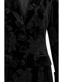 Довга чорна сукня-пальто з квітковим візерунком (114067) - цена, 4