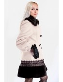 Кашемировое пальто с кружевом и мехом (115010) - оригинальная одежда, 2
