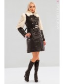 Зимнее кожаное пальто с мехом X5050 (115050) - 3, 8